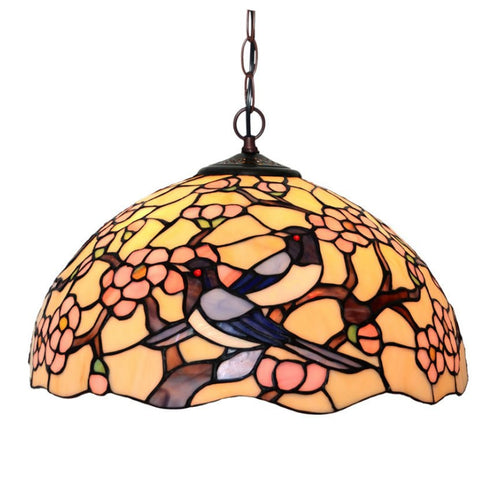 Scandinavian Rustic Tiffanylamp,Luxury Art Deco Bird LED Large Wall Hanging Pendant Lamp Light Salon Hotel Dining House lLighting